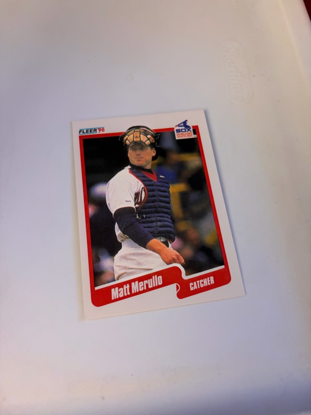 1990 fleer Matt merullo white Sox baseball card